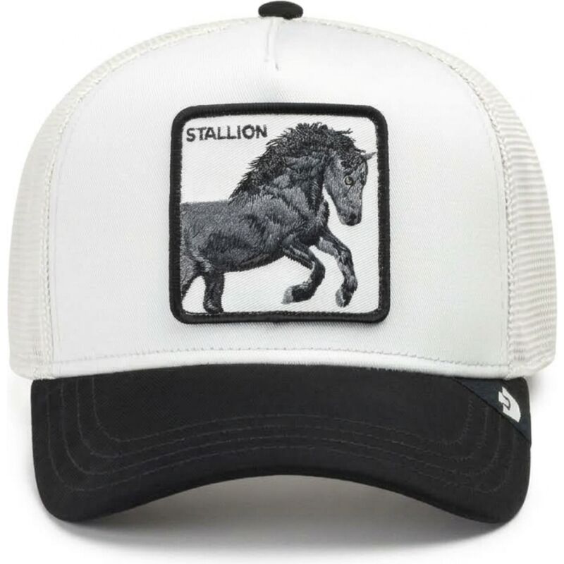 gorra-trucker-blanca-y-negra-caballo-digital-stallion-split-decision-the-farm-de-goorin-bros gorra-trucker-blanca-y-negra-caballo-digital-stallion-split-decision-the-farm-de-goorin-bros