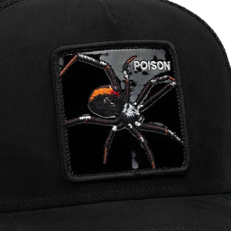 gorra-trucker-negra-arana-black-out-spider-blackened-metallic-poison-the-farm-de-goorin-bros