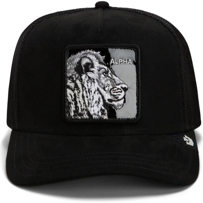 gorra-trucker-negra-leon-black-out-lion-blackened-metallic-alpha-the-farm-de-goorin-bros
