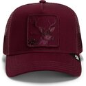 gorra-trucker-granate-ciervo-tonal-bae-full-intent-the-farm-de-goorin-bros