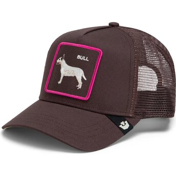 Gorra trucker marrón perro Shadow Bull Terrier Off The Leash The Farm de Goorin Bros.