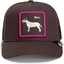 gorra-trucker-marron-perro-shadow-bull-terrier-off-the-leash-the-farm-de-goorin-bros