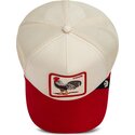 gorra-trucker-roja-y-beige-gallo-the-suede-rooster-microsuede-cock-the-farm-de-goorin-bros