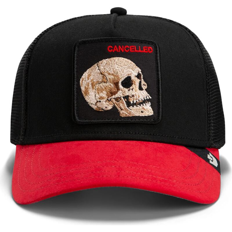 goorin-bros-cancelled-skull-trucker-microsuede-the-farm-black-and-red-trucker-hat