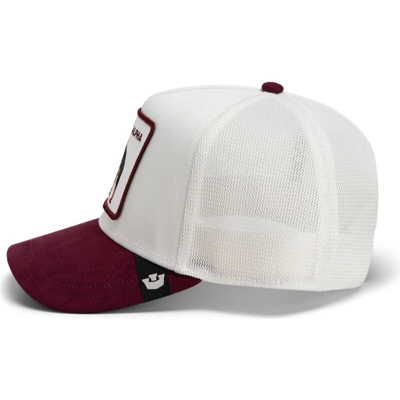 gorra-trucker-blanca-y-granate-rottweiler-suede-alpha-microsuede-the-farm-de-goorin-bros gorra-trucker-blanca-y-granate-rottweiler-suede-alpha-microsuede-the-farm-de-goorin-bros