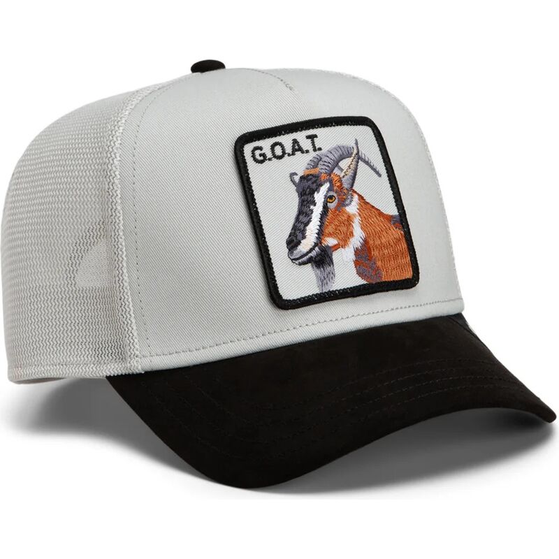 gorra-trucker-gris-y-negra-cabra-suede-greatest-goat-microsuede-the-farm-de-goorin-bros gorra-trucker-gris-y-negra-cabra-suede-greatest-goat-microsuede-the-farm-de-goorin-bros