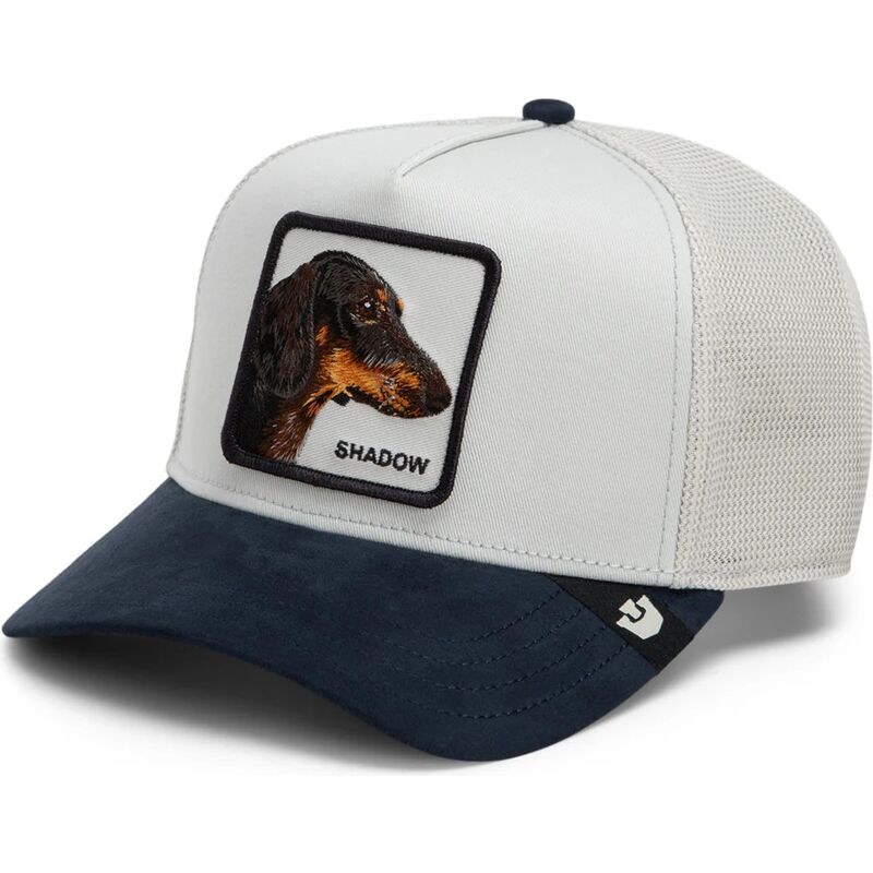 gorra-trucker-gris-y-azul-marino-perro-suede-shadow-microsuede-the-farm-de-goorin-bros gorra-trucker-gris-y-azul-marino-perro-suede-shadow-microsuede-the-farm-de-goorin-bros