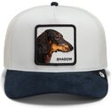 gorra-trucker-gris-y-azul-marino-perro-suede-shadow-microsuede-the-farm-de-goorin-bros