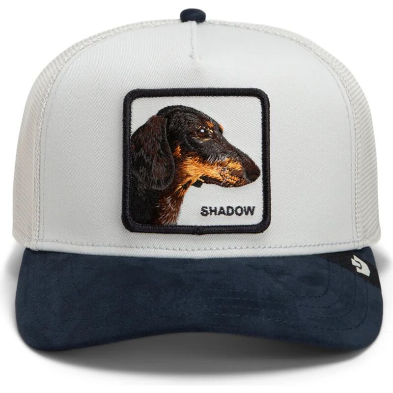 goorin-bros-dog-suede-shadow-microsuede-the-farm-grey-and-navy-blue-trucker-hat goorin-bros-dog-suede-shadow-microsuede-the-farm-grey-and-navy-blue-trucker-hat