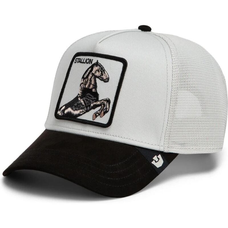 gorra-trucker-gris-y-negra-caballo-suede-stallion-microsuede-the-farm-de-goorin-bros gorra-trucker-gris-y-negra-caballo-suede-stallion-microsuede-the-farm-de-goorin-bros