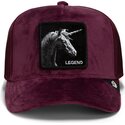 gorra-trucker-granate-unicornio-velour-legend-the-farm-de-goorin-bros