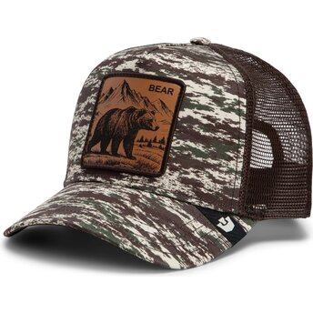 Gorra trucker camuflaje y marrón oso Engraved Bear Camo Glitch The Farm de Goorin Bros.