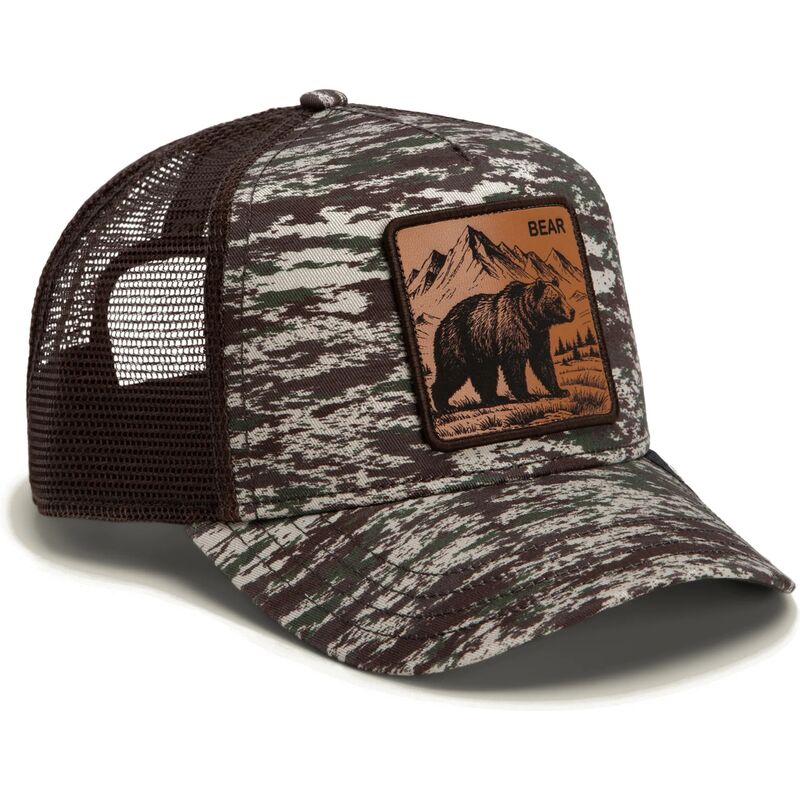goorin-bros-engraved-bear-camo-glitch-the-farm-camouflage-and-brown-trucker-hat goorin-bros-engraved-bear-camo-glitch-the-farm-camouflage-and-brown-trucker-hat