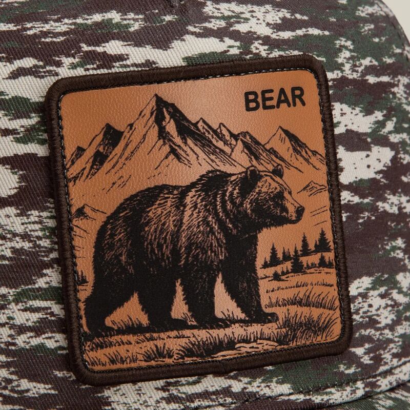 gorra-trucker-camuflaje-y-marron-oso-engraved-bear-camo-glitch-the-farm-de-goorin-bros gorra-trucker-camuflaje-y-marron-oso-engraved-bear-camo-glitch-the-farm-de-goorin-bros