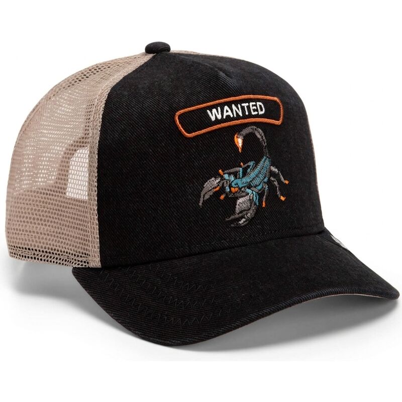gorra-trucker-negra-y-beige-escorpion-wanted-rocker-denim-after-dark-the-farm-de-goorin-bros gorra-trucker-negra-y-beige-escorpion-wanted-rocker-denim-after-dark-the-farm-de-goorin-bros