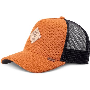 Gorra trucker naranja y negra HFT Knitted Fab de Djinns