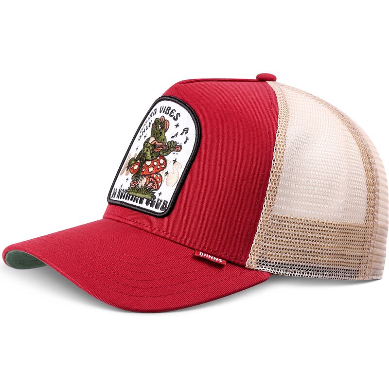 gorra-trucker-roja-y-beige-hft-do-nothing-club-weird-vibes-frog-de-djinns gorra-trucker-roja-y-beige-hft-do-nothing-club-weird-vibes-frog-de-djinns