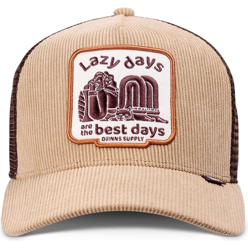 gorra-trucker-khaki-y-marron-hft-lazy-days-de-djinns