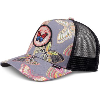 Gorra trucker multicolor y negra HFT Butterfly Linen de Djinns