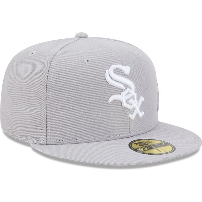new-era-flat-brim-59fifty-side-script-chicago-white-sox-mlb-grey-fitted-cap new-era-flat-brim-59fifty-side-script-chicago-white-sox-mlb-grey-fitted-cap