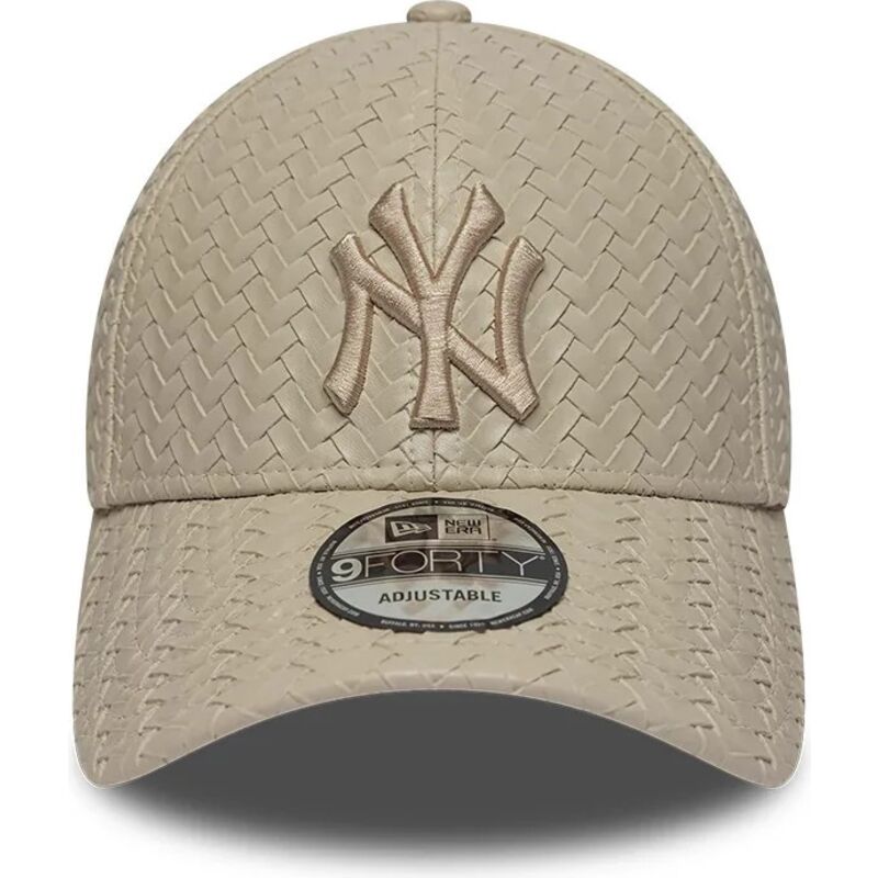 gorra-curva-beige-ajustable-con-logo-beige-9forty-pu-weave-de-new-york-yankees-mlb-de-new-era