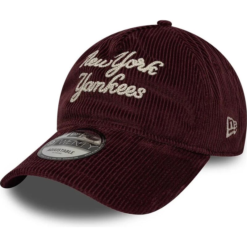 new-era-curved-brim-9twenty-a-frame-cord-script-new-york-yankees-mlb-maroon-adjustable-cap