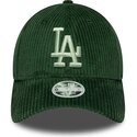 new-era-curved-brim-women-green-logo-9forty-m-crown-chunky-cord-los-angeles-dodgers-mlb-green-snapback-cap
