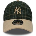 gorra-curva-verde-y-beige-ajustable-9twenty-mix-check-de-new-york-yankees-mlb-de-new-era