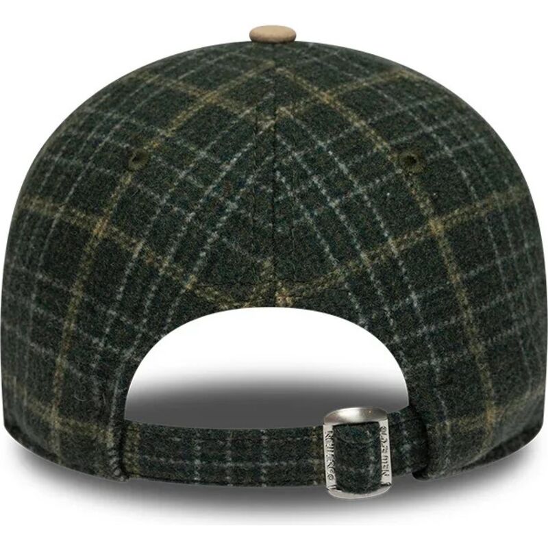 gorra-curva-verde-y-beige-ajustable-9twenty-mix-check-de-new-york-yankees-mlb-de-new-era