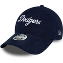 new-era-curved-brim-women-9twenty-cord-script-los-angeles-dodgers-mlb-navy-blue-adjustable-cap