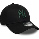 gorra-curva-negra-ajustable-con-logo-verde-oscuro-9forty-league-essential-de-new-york-yankees-mlb-de-new-era