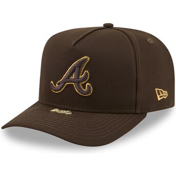 New Era Curved Brim 9FIFTY A Frame Precurved Visor Pin Atlanta Braves MLB Brown Snapback Cap