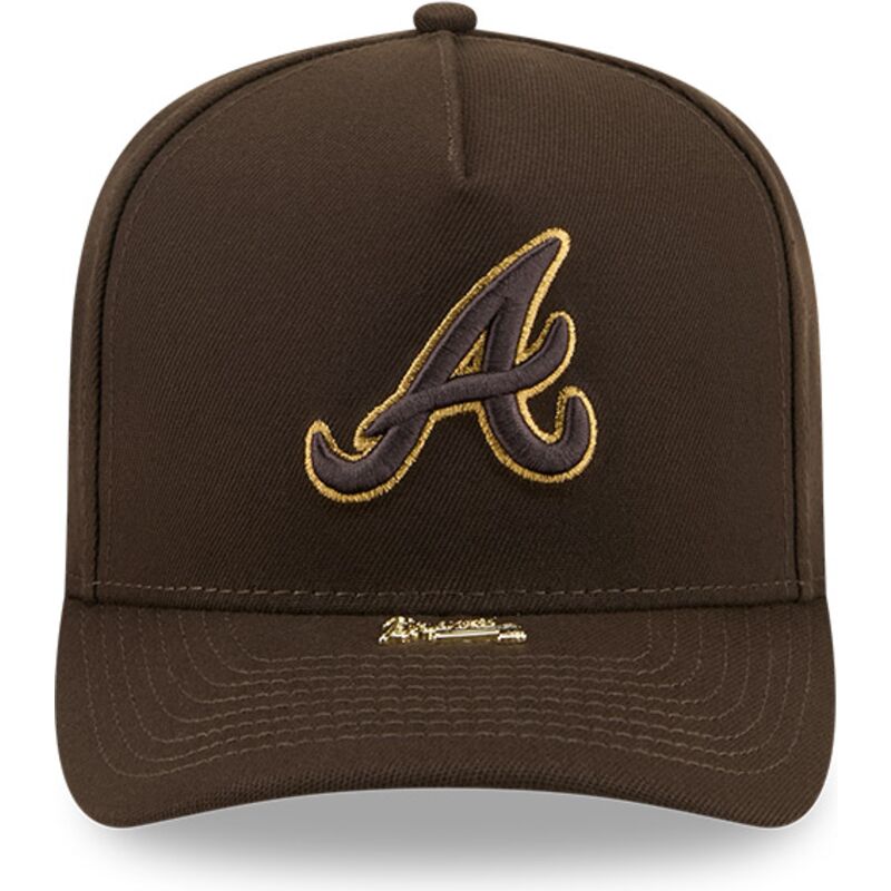 gorra-curva-marron-snapback-9fifty-a-frame-precurved-visor-pin-de-atlanta-braves-mlb-de-new-era