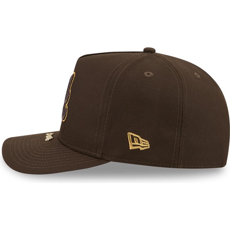new-era-curved-brim-9fifty-a-frame-precurved-visor-pin-atlanta-braves-mlb-brown-snapback-cap