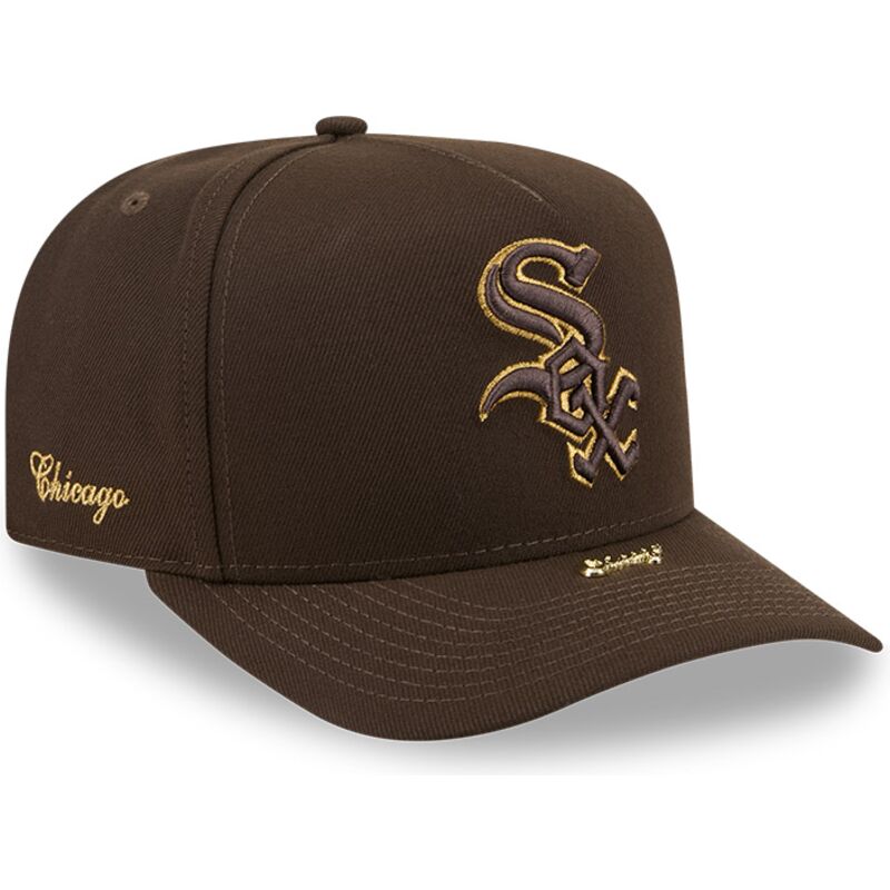 gorra-curva-marron-snapback-9fifty-a-frame-precurved-visor-pin-de-chicago-white-sox-mlb-de-new-era