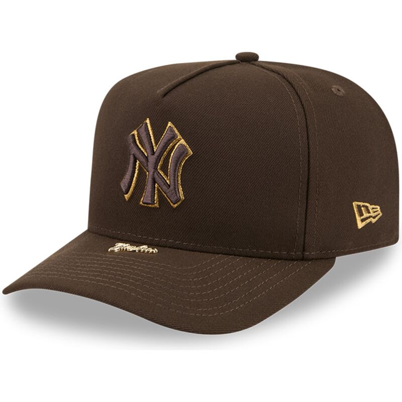 new-era-curved-brim-9fifty-a-frame-precurved-visor-pin-new-york-yankees-mlb-brown-snapback-cap new-era-curved-brim-9fifty-a-frame-precurved-visor-pin-new-york-yankees-mlb-brown-snapback-cap