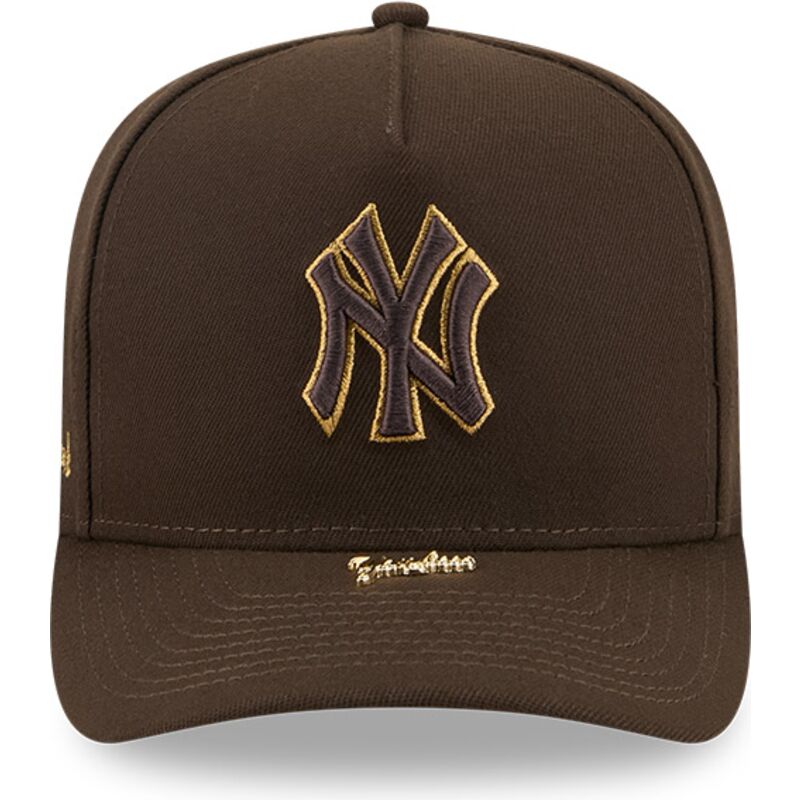 new-era-curved-brim-9fifty-a-frame-precurved-visor-pin-new-york-yankees-mlb-brown-snapback-cap new-era-curved-brim-9fifty-a-frame-precurved-visor-pin-new-york-yankees-mlb-brown-snapback-cap