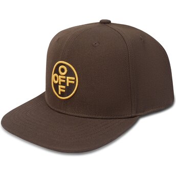 Gorra plana marrón snapback con logo amarillo Off Embroidered Twill de L/AB c/o Off-White™