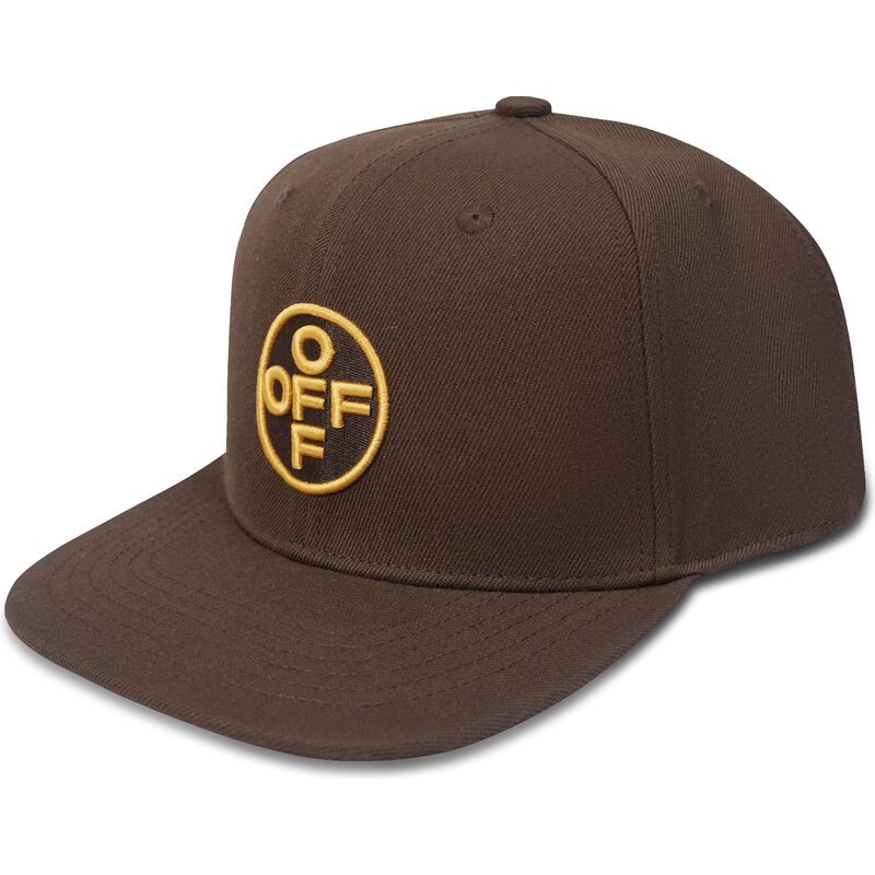 gorra-plana-marron-snapback-con-logo-amarillo-off-embroidered-twill-de-l-ab-c-o-off-white