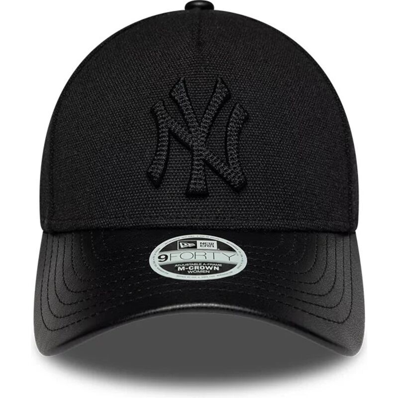 gorra-curva-negra-ajustable-para-mujer-con-logo-negro-9forty-m-crown-a-frame-fabric-mix-de-new-york-yankees-mlb-de-new-era