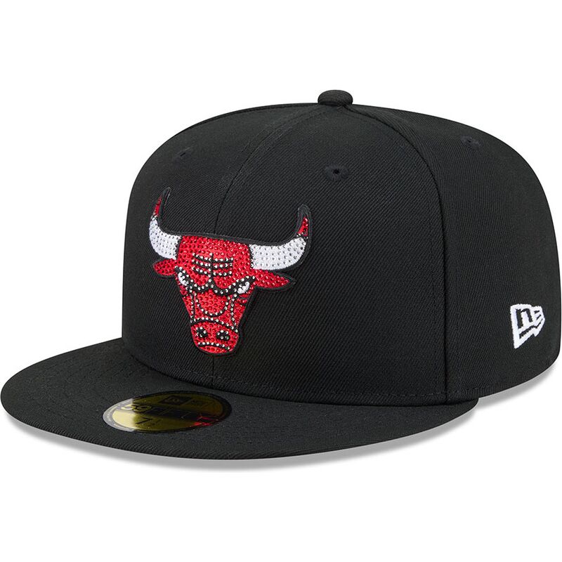new-era-flat-brim-59fifty-rhinestone-badge-chicago-bulls-nba-black-fitted-cap new-era-flat-brim-59fifty-rhinestone-badge-chicago-bulls-nba-black-fitted-cap