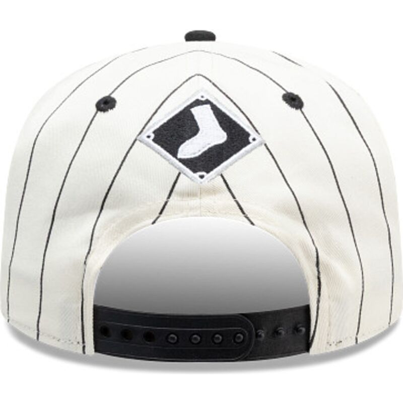 new-era-curved-brim-19twenty-pinstripe-chicago-white-sox-mlb-black-and-white-snapback-cap new-era-curved-brim-19twenty-pinstripe-chicago-white-sox-mlb-black-and-white-snapback-cap