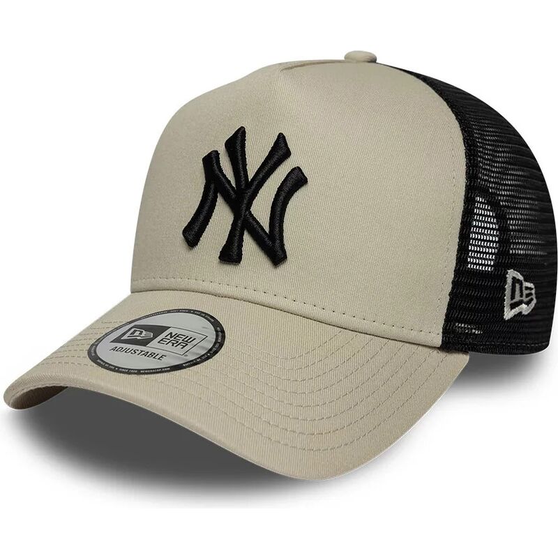 new-era-black-logo-a-frame-league-essential-new-york-yankees-mlb-beige-and-black-trucker-hat