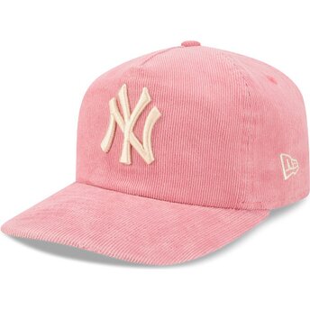 Gorra curva rosa ajustable 19TWENTY Precurved Corduroy Pastel de New York Yankees MLB de New Era