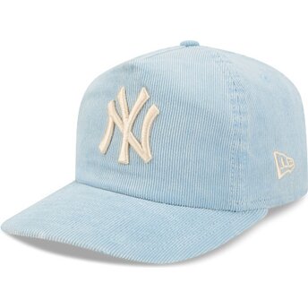 Gorra curva azul ajustable 19TWENTY Precurved Corduroy Pastel de New York Yankees MLB de New Era