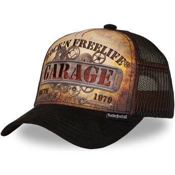 Rock’nFreeLife N°270 Keep On Rolling Brown and Black Trucker Hat