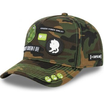 Capslab Curved Brim Shrek SHR2 KAM Camouflage Snapback Cap