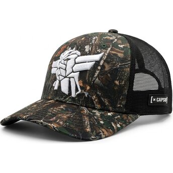 Capslab Robot Grendizer GOL8 CAM Camouflage and Black Trucker Hat