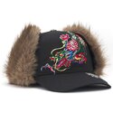 gorra-curva-negra-ajustada-crawling-dragon-trapper-de-ed-hardy
