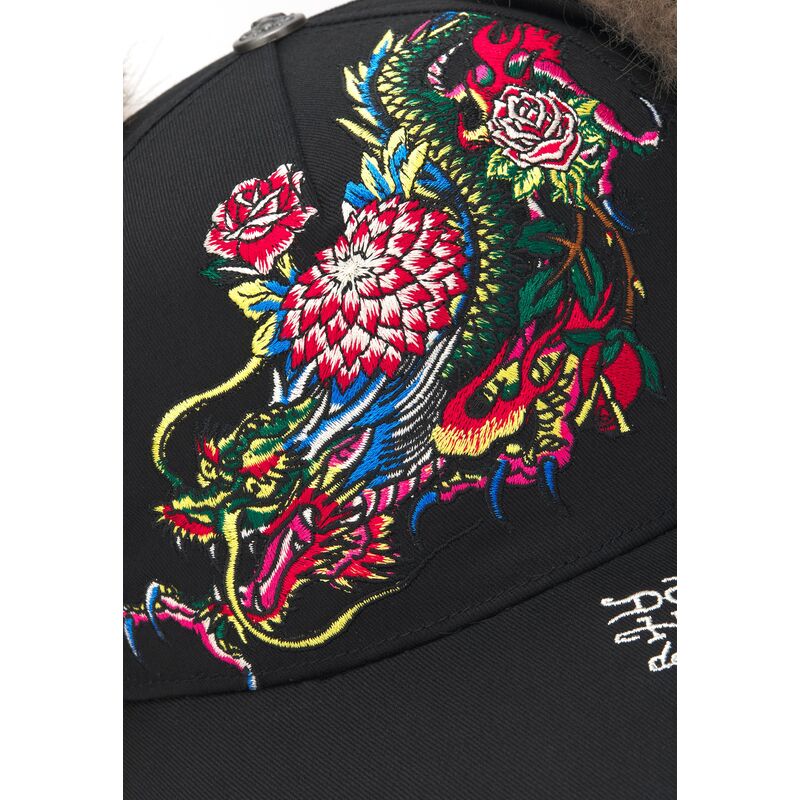ed-hardy-curved-brim-crawling-dragon-trapper-black-fitted-cap